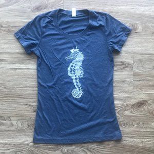 Screen-printed Seahorse Tee